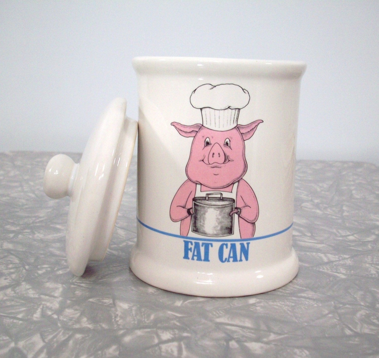 Vintage Bacon Fat Drippings Container 1989 Cute Piggy