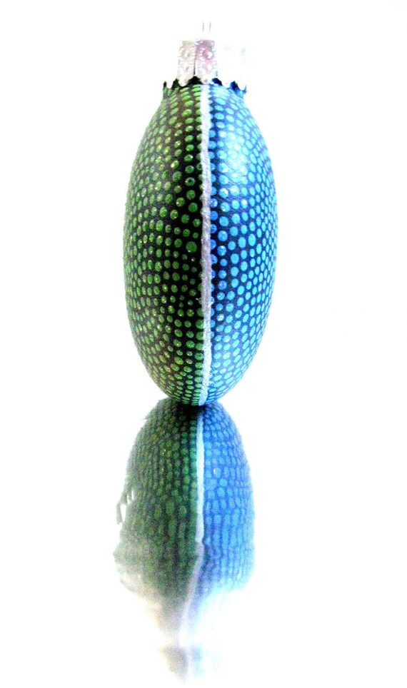 Green and Blue Christmas Decoration Two sides Christmas Glass Ornaments Hand painted