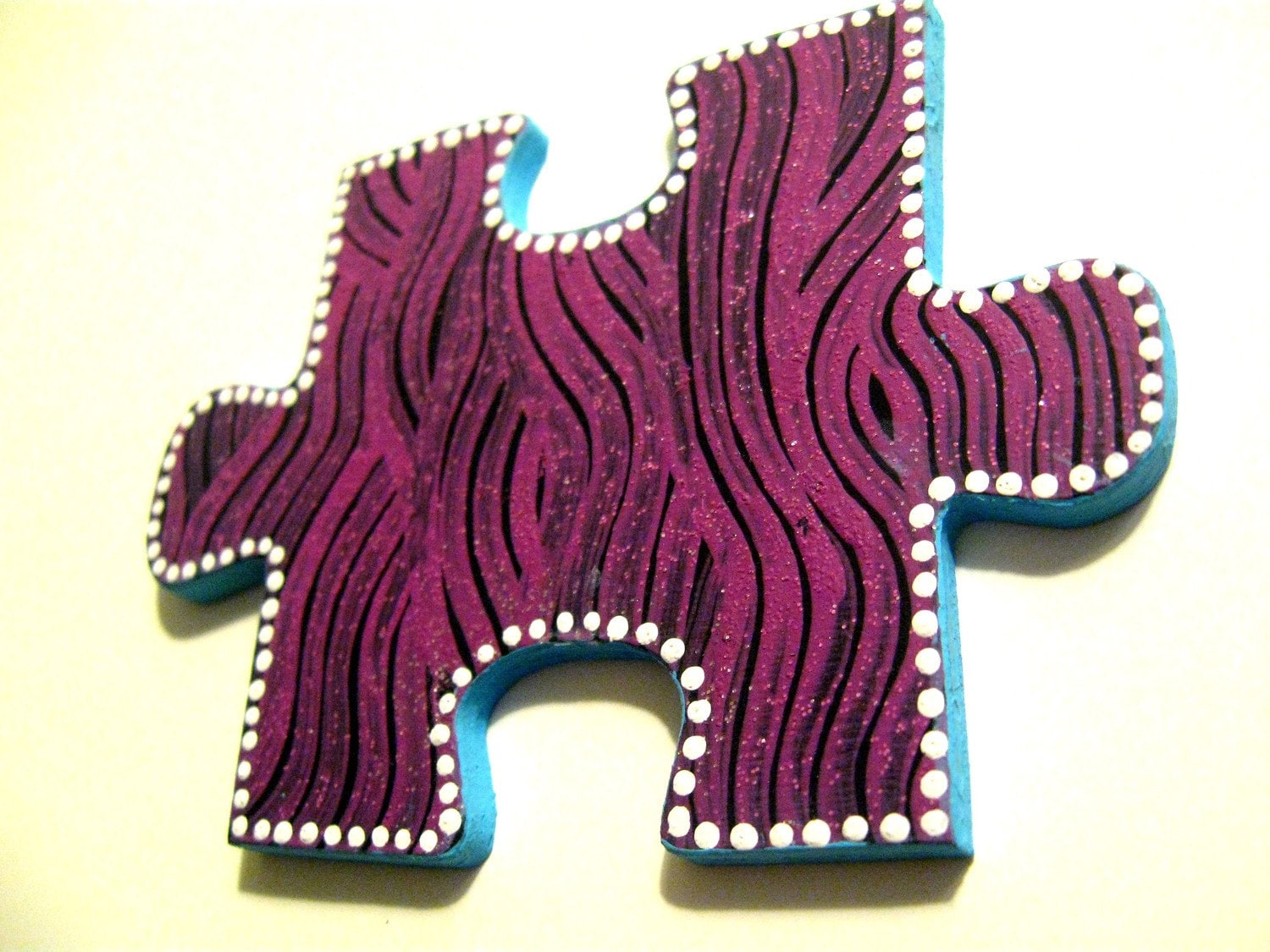 Upcycle Puzzle Piece pins. Wearable Art