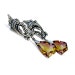 Ametrine Earrings: Sterling Silver and Ametrine - amethyst, citrine, purple and yellow, kite, kyte, shield, fancy cut, long dangle, pmc