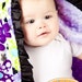 Plush Minky Baby Blanket Lovey Purple Posies with Satin Ruffles