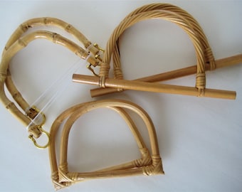 3 PAIR Natural BAMBOO HANDLES