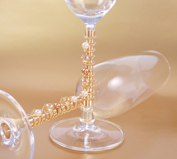Cake Cutting Set And Champagne Toast Flutes Beaded Swarovski