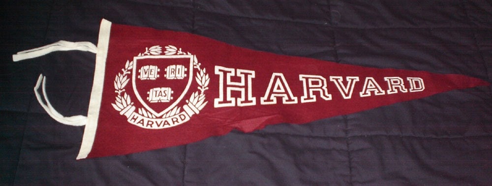 Vintage Harvard Pennant