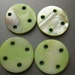 4 Green,mother-of-pearl (dyed), round 4-hole focals,20mm, 104G