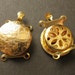 Pk 2, Box Clasp, 2 strand, gold plated brass, 20x14x5mm