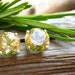 Citrine Stud Earrings in Gold, Silver, Platinum, or Palladium with Genuine Gems, 8mm - Free Gift Wrapping