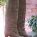 ON HOLD Vintage 70s Charles Jourdan Boots 7 B Taupe Suede Knee High