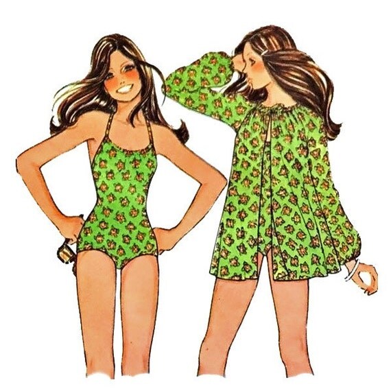 Items similar to Vintage 1970s Womens Bathing Suit SEWING PATTERN, Stret...