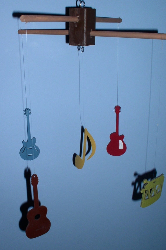 Items similar to Guitar\/Musical Instruments baby mobile on Etsy
