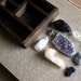 Stone and Crystal Set and Miniature Wood Curio Shelf Instant Collection