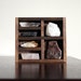 Stone and Crystal Set and Miniature Wood Curio Shelf Instant Collection