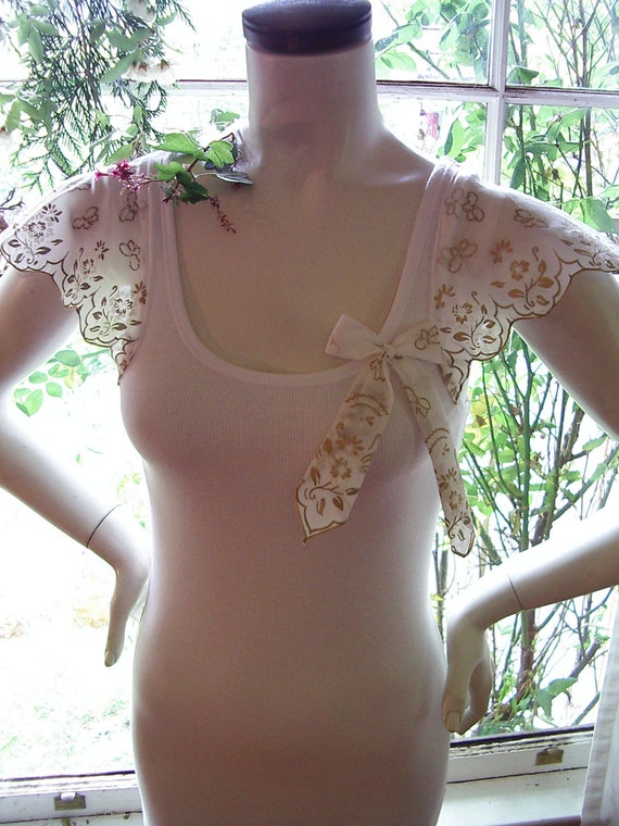 Items similar to le papillon butterfly top ivory white gold t shirt ...