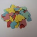 Mixed yellow blue green red pink heart confetti (set of 100)