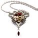 Steampunk Necklace - Gorgeous Clockwork Design with Siam Red Swarovski Crystals PROMPTLY SHIPPED - Steampunk Jewelry By London Particulars