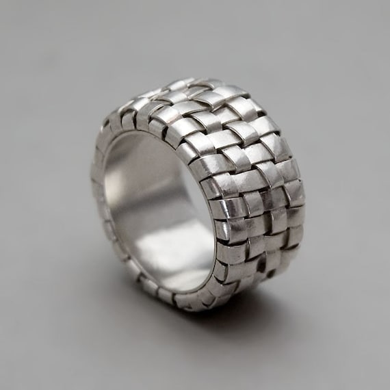 Fine Silver Ring - Handmade Fine Silver Jewelry - Criss Cross Unisex