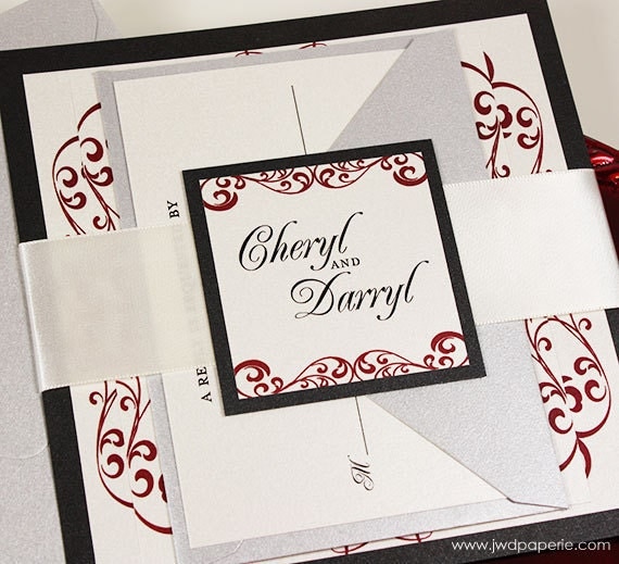 Red Wedding Invitations Kits 7