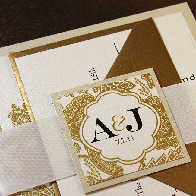 Gold Wedding Invitations 8