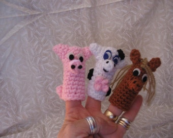 Barnyard Finger Puppets Crochet Pattern
