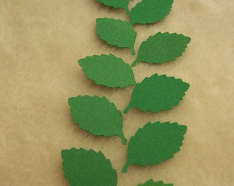 Paper Leaves...100 Piece Set of Very Pretty Green Paper Leaves Scrapbook Embellishments