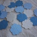 18 Piece Set of Very Pretty Blue/Creme Embossed Paper Flower Die Cut Scrapbook Embellishments