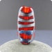 Lampwork art glass bead "Alizarin Ribbons" focal or pendant, FHFteam Y3, GBUK, SRA