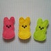 READY TO SHIP - Set of 3 Adorable Marshmallow Bunnies- Machine Embroidered Appliques