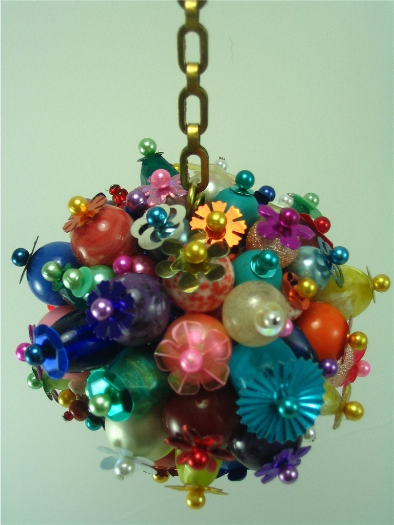multi colored beaded christmas ornament ball and chain multi colored beaded christmas ornament ball and chain