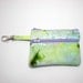 Year End Clearance - Now Half Price - Small Zippered Wallet or Change Purse - Green Purple and Blue Batik with Fish Shapes