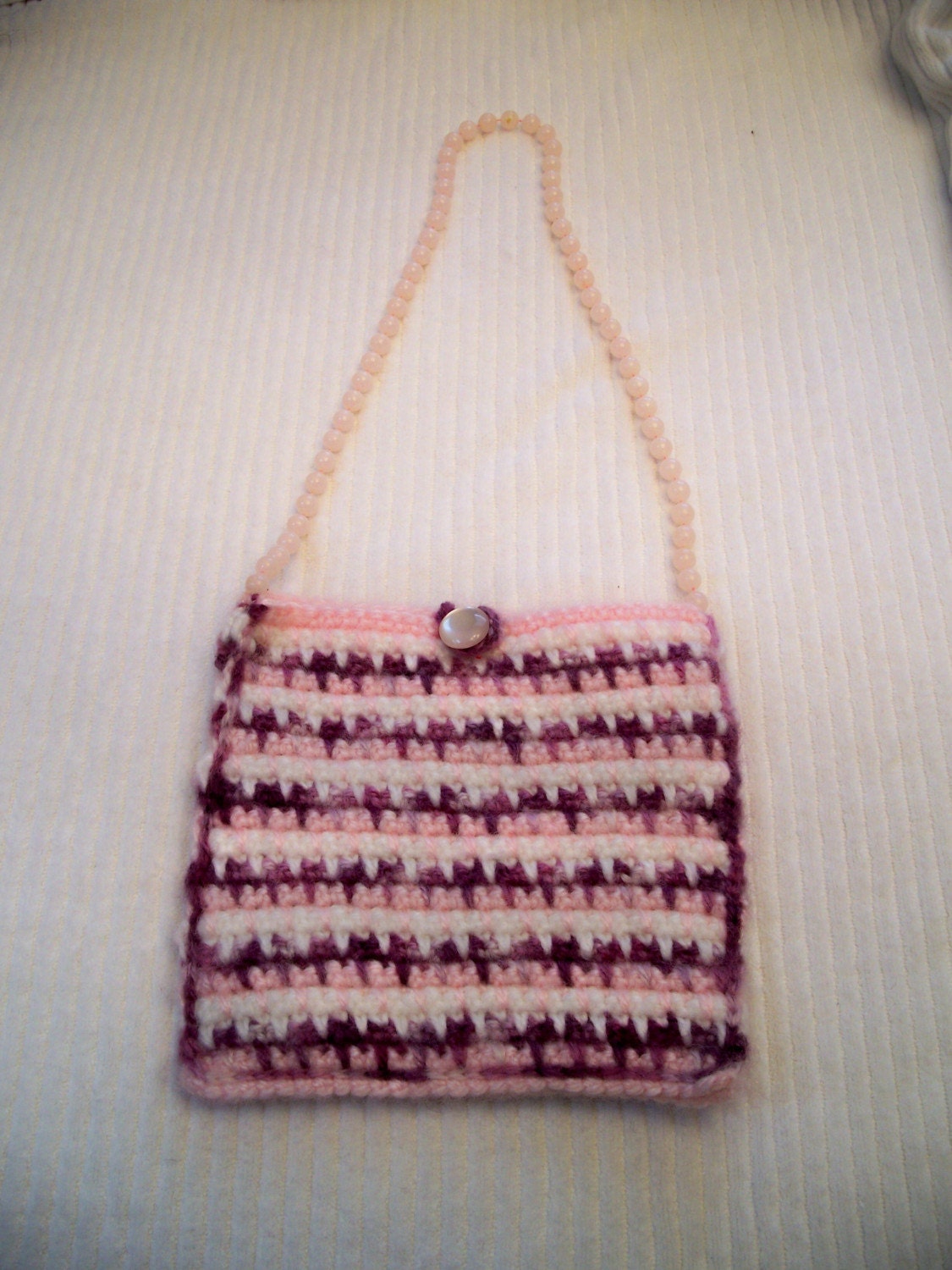 Recycled Sweater Purse Crocheted Pastel by BozzieBoyDesigns