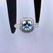 AAAA Santa Maria Aquamarine 1.17cts cushion cut 7x7mm set in 14K white gold diamond ring .60cts C77 0765