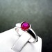 6mm .90ct Round Natural Red Ruby ring 14K White gold ring