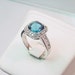 7x7mm London Blue Topaz 2.02 carats set in 14K white gold and diamond ring .60 carats 0285