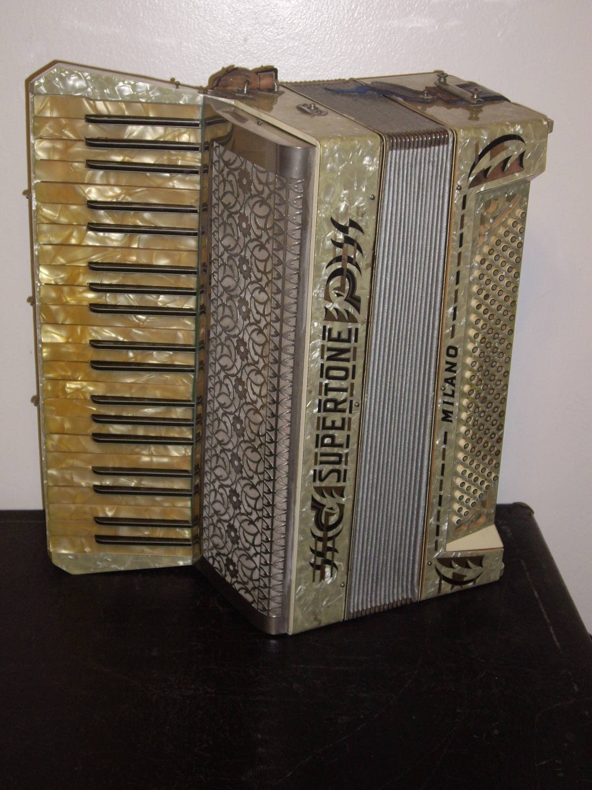 Antique German accordion 120 bass steampunk geek music