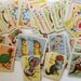 Vintage Miniature Game Cards - Cute Animals and Pixies (20 tiny cards)