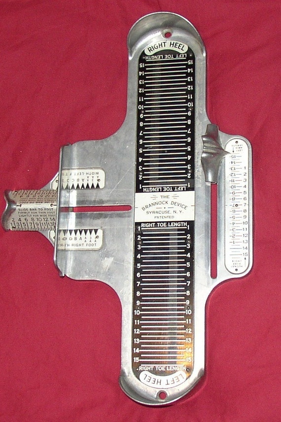 Vintage SHOE SIZER metal measuring device Fun Retro