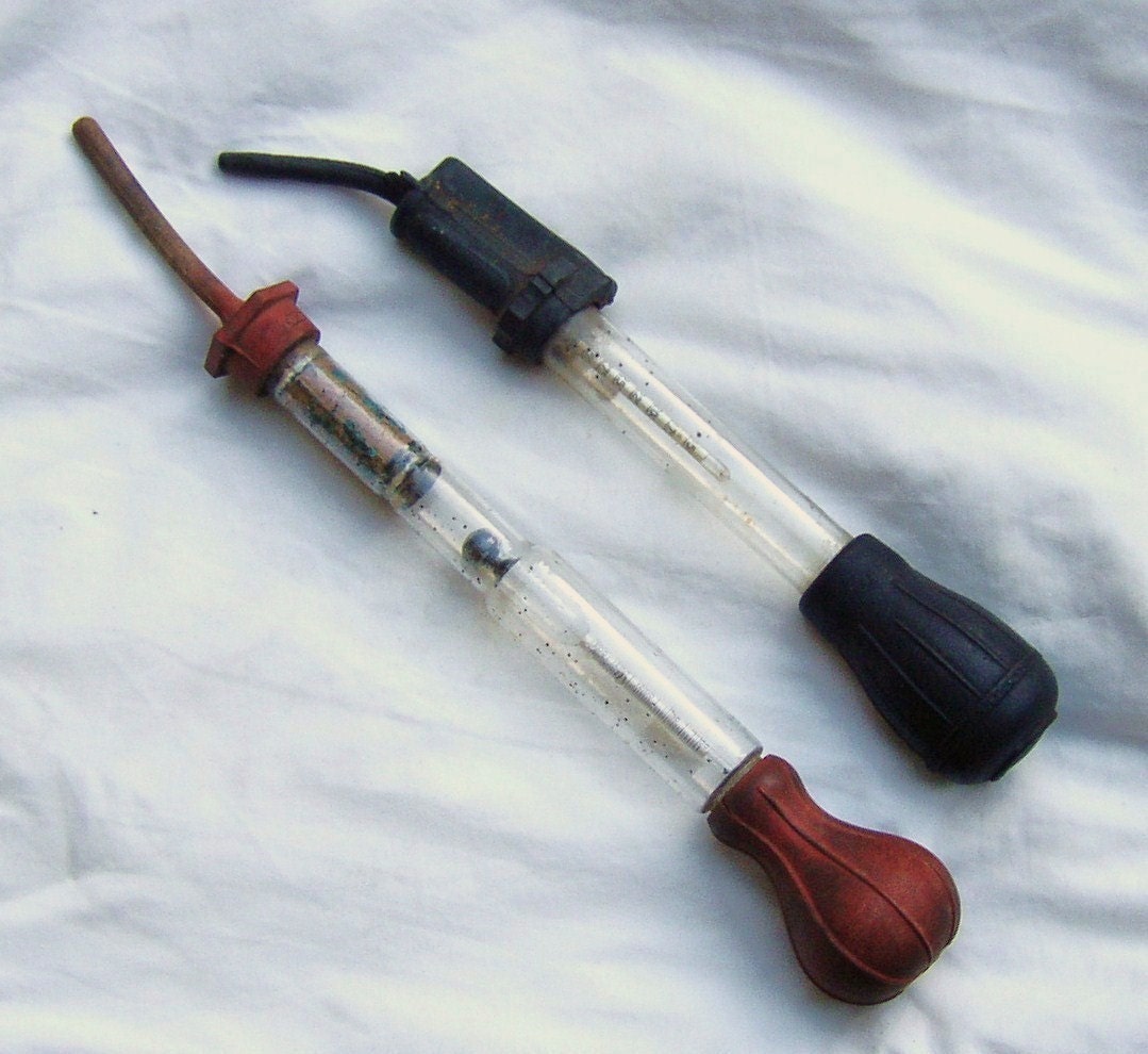 vintage BATTERY HYDROMETER GAUGES Auto Parts Thermometer