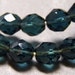 Vintage Czech Glass Beads 8mm Montanta Blue Faceted Round (12)