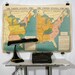 US Wall Map East coast USA 3ft x 4ft Vintage Industrial Double Sided 4 Color Lithography