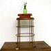 Industrial Shop Stool Vintage Chair Seating 1940s Brown wire cage frame workbench