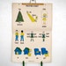 Vintage 36 by 24 School House Flash Card 1950s Cute childrens room decor print poster Yellow Blue Green