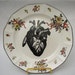 RESERVED FOR BT altered vintage plate red hot heart victorian imagery