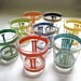vintage 60s cocktail glasses Mid Century Colorful Roman Numeral Number 1- 8