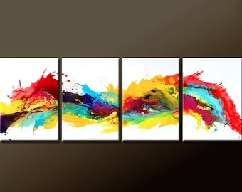 4pc Abstract Canvas Art Painting - MADE TO ORDER Contemporary Original Modern Art by Destiny Womack - dWo -