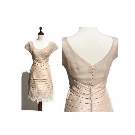 vintage silk and sheer dress