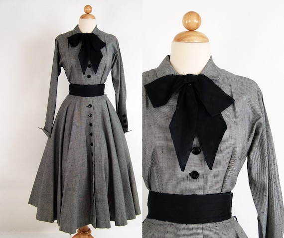 vintage 1940 checker dress by TanakaVintage on Etsy