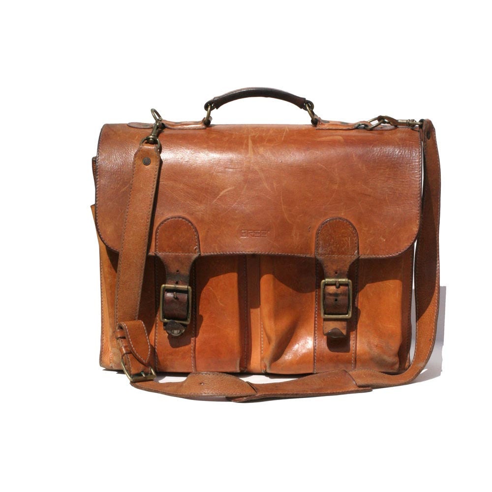 Vintage BREE Tan Leather His or Hers Briefcase