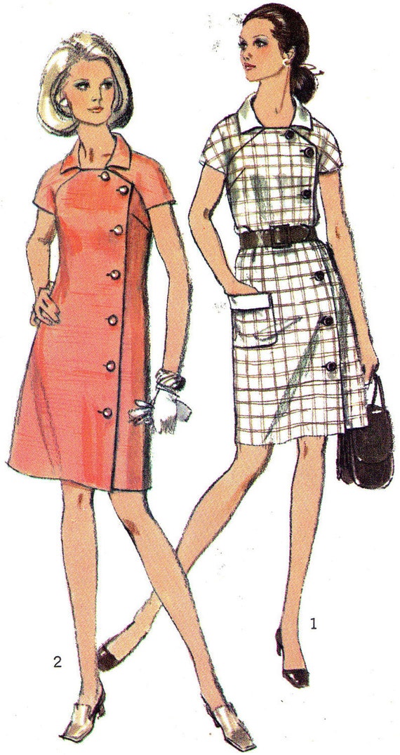 Vintage Sewing Pattern 1970s Simplicity 8735 Coat Dress with