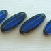 Czech Glass Beads - Long Oval Sapphire Picasso Czech Glass Window Cut 20x8mm