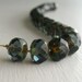 25 Montana Blue Picasso Faceted Rondelles 8x6mm - Czech Glass Beads